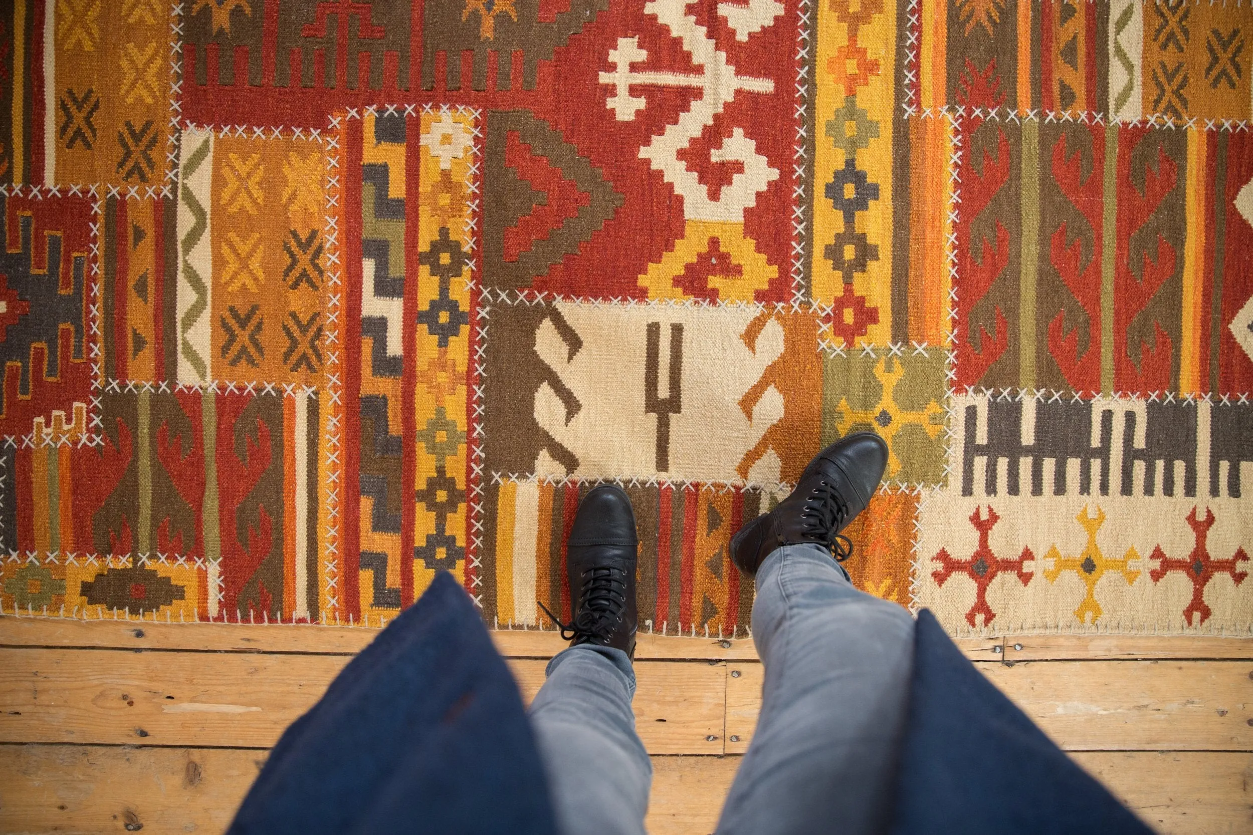 3x11.5 New Patchwork Kilim Rug Runner