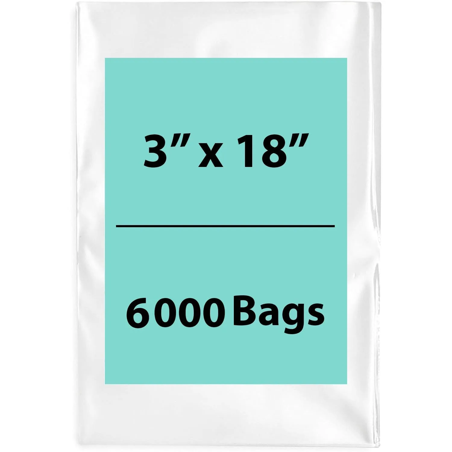 3X18 inches Clear Flat Poly Bags 2Mil Open Top (LDPE)