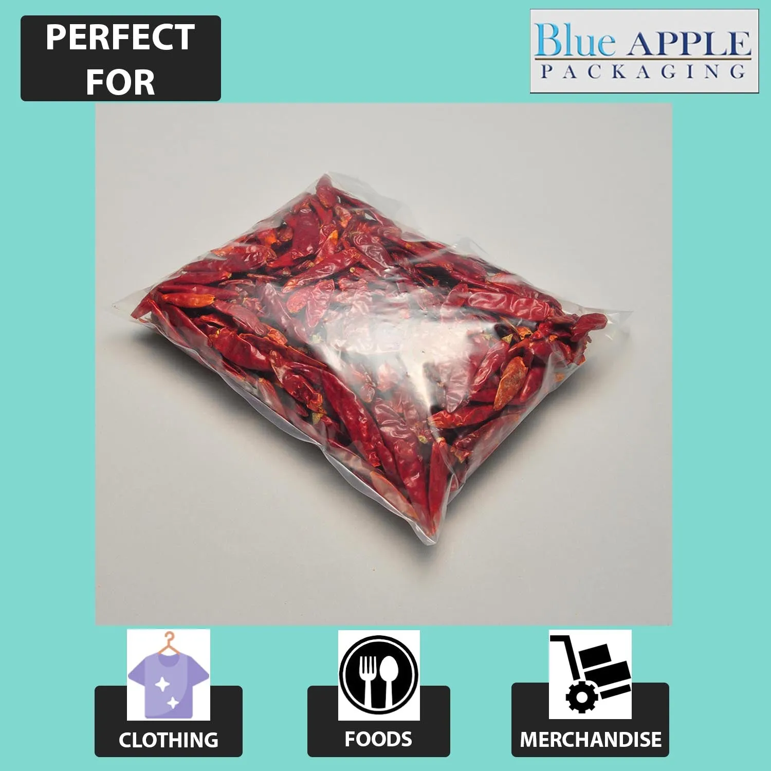 3X18 inches Clear Flat Poly Bags 2Mil Open Top (LDPE)