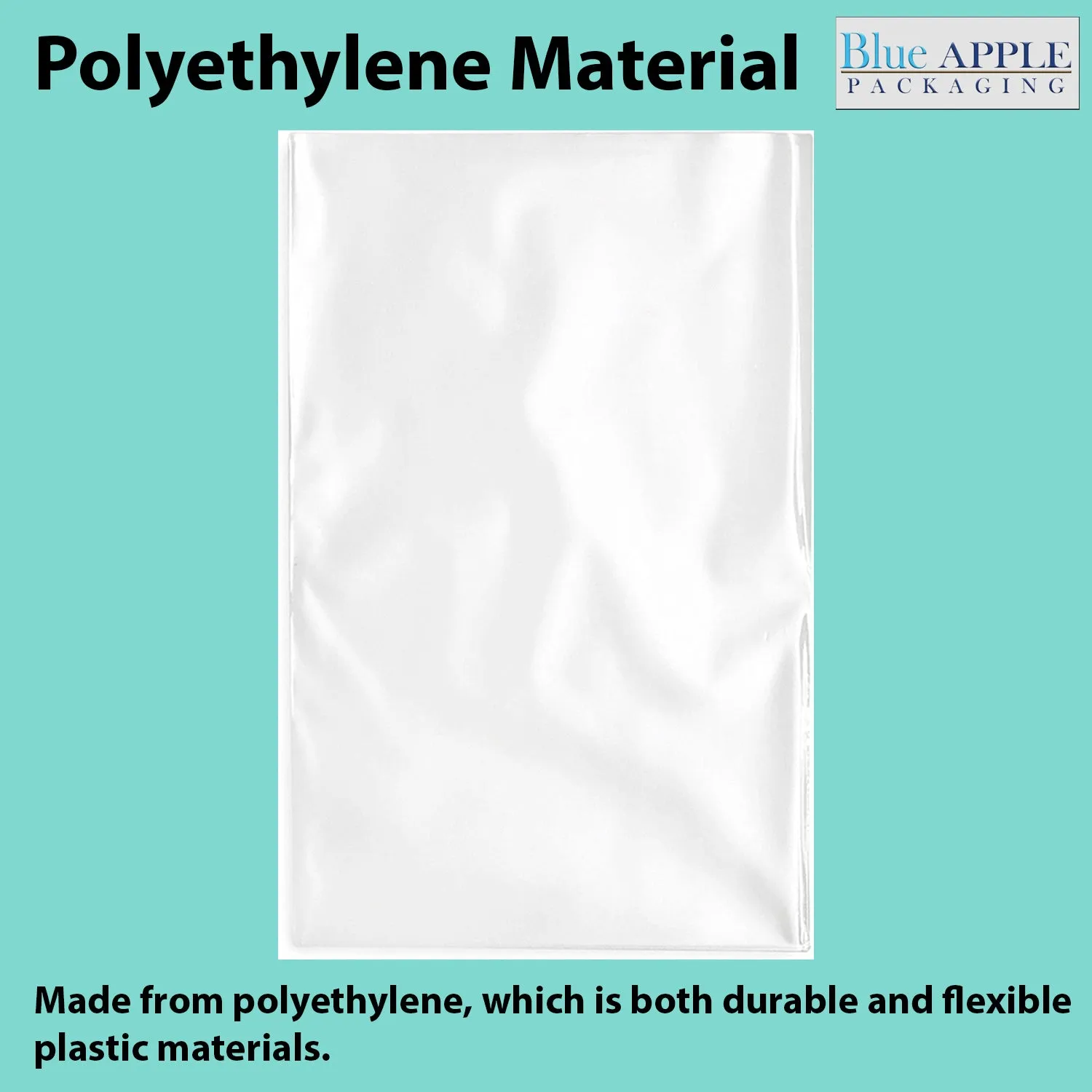 3X18 inches Clear Flat Poly Bags 2Mil Open Top (LDPE)
