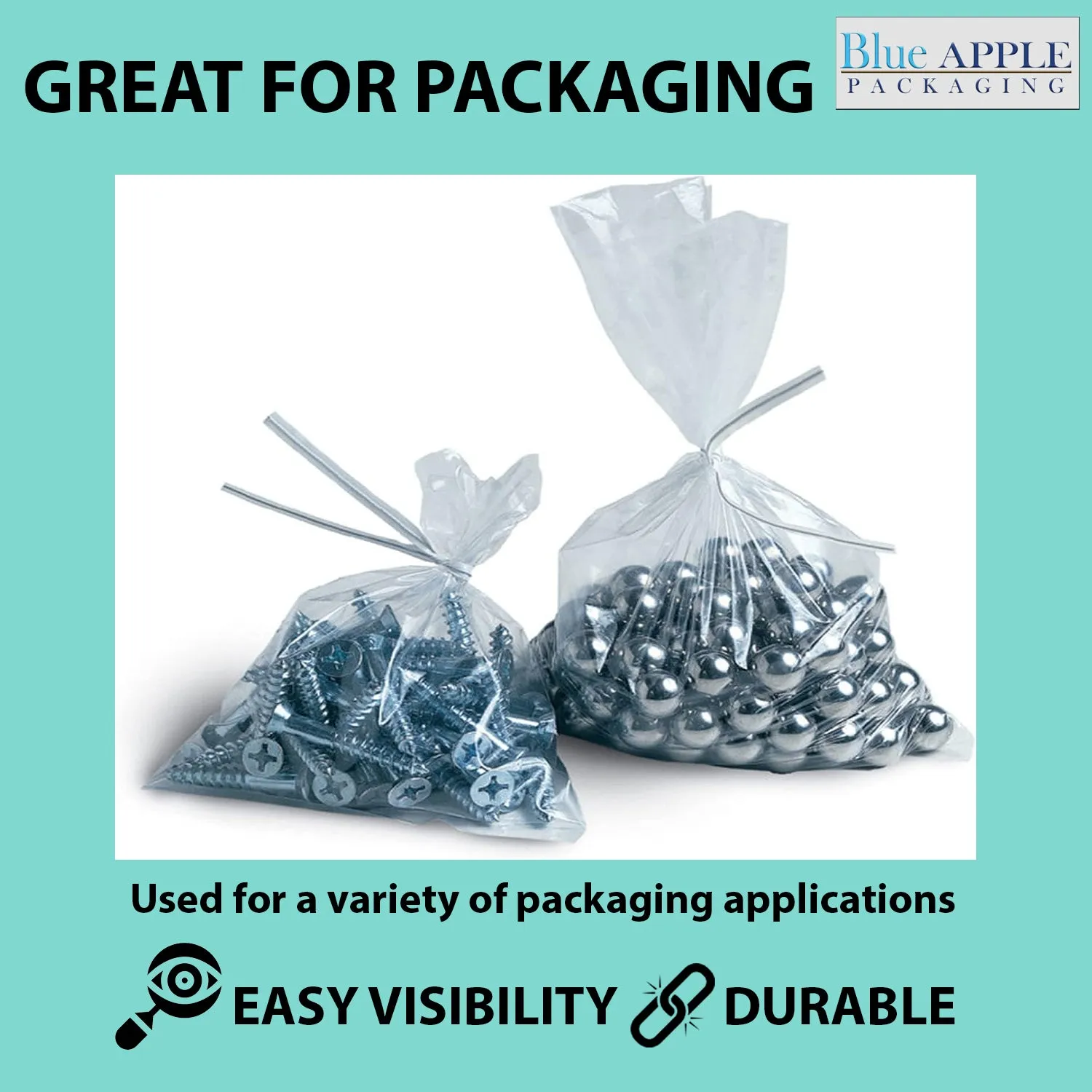 3X18 inches Clear Flat Poly Bags 2Mil Open Top (LDPE)