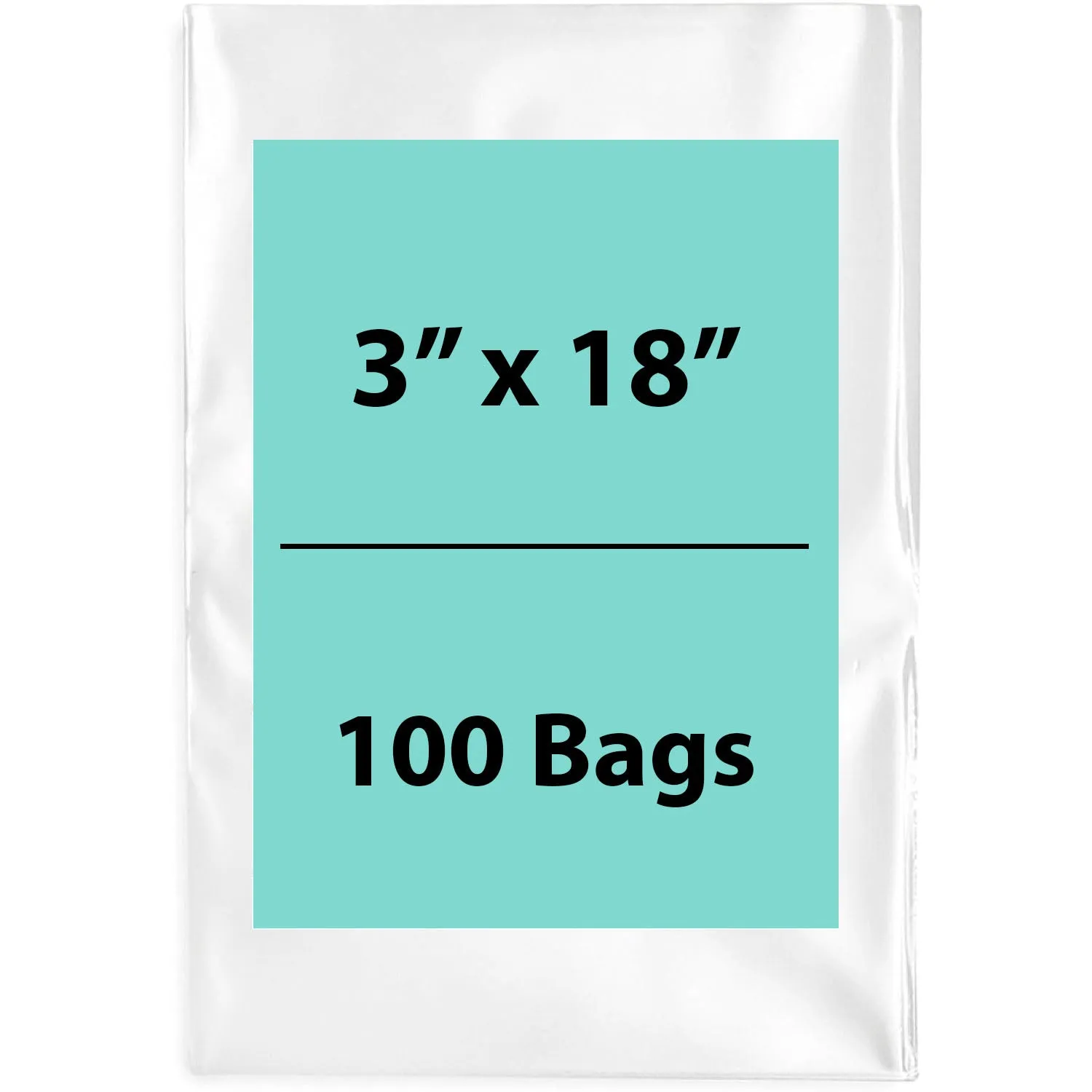 3X18 inches Clear Flat Poly Bags 2Mil Open Top (LDPE)