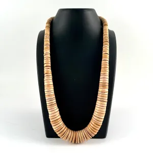 50s Wooden Coin Bead Necklace
