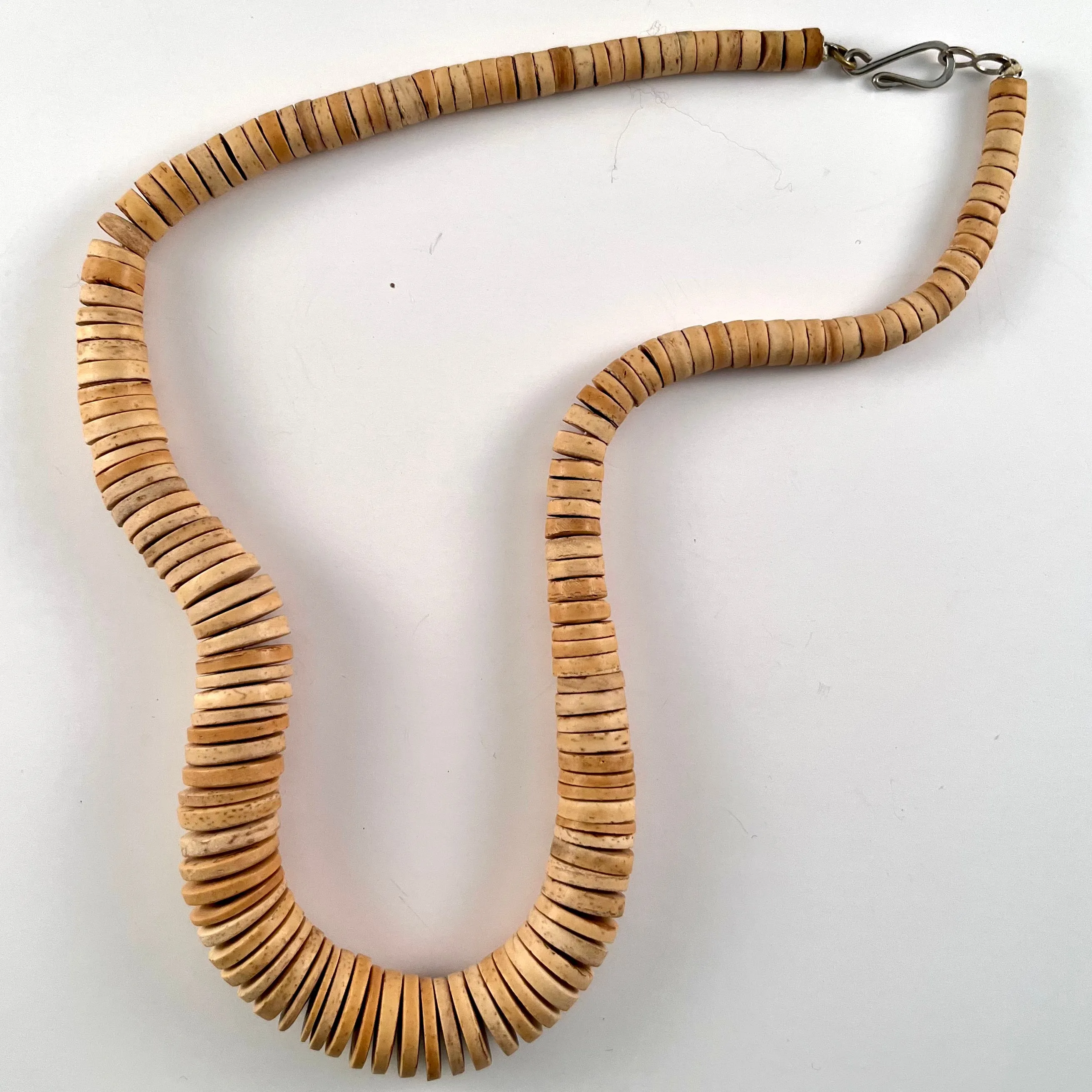 50s Wooden Coin Bead Necklace