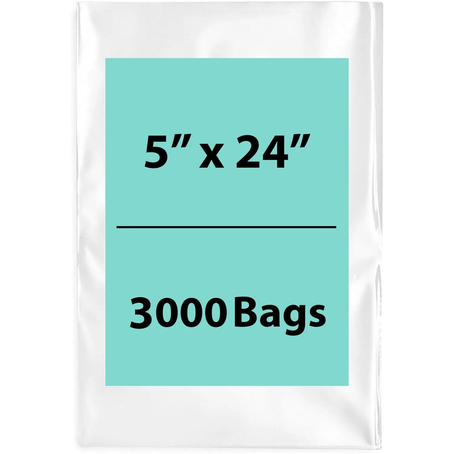 5X24 inches Clear Flat Poly Bags 2Mil Open Top (LDPE)