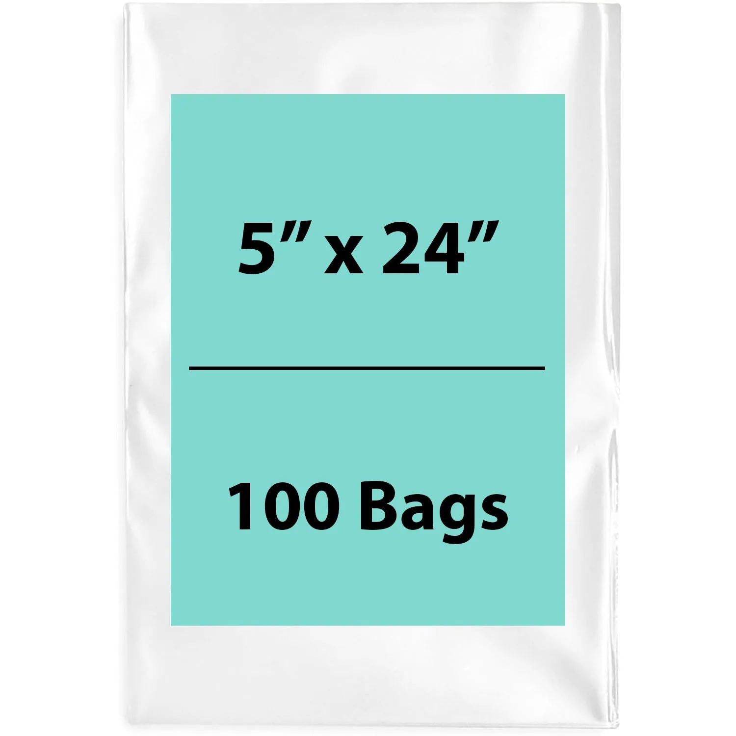5X24 inches Clear Flat Poly Bags 2Mil Open Top (LDPE)