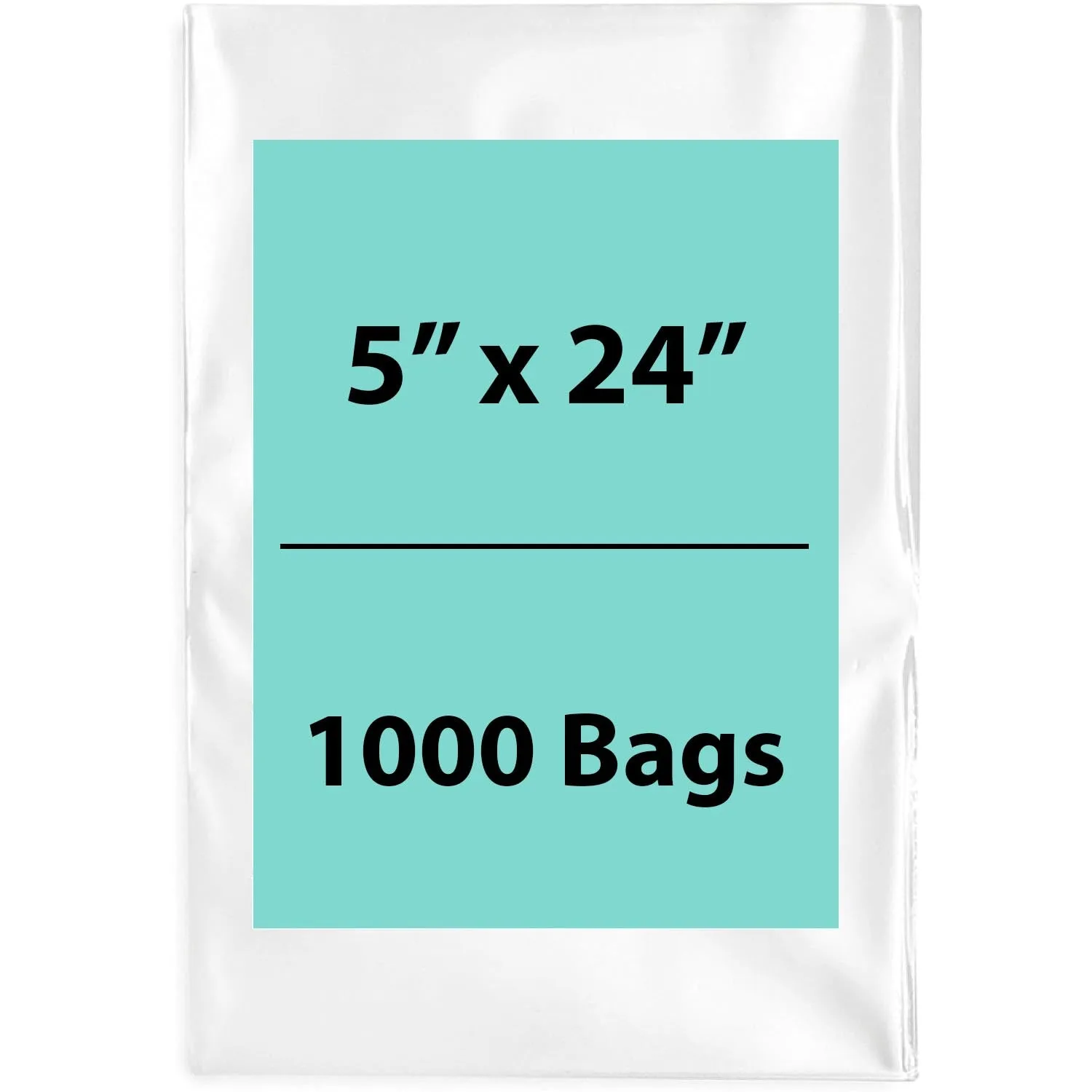 5X24 inches Clear Flat Poly Bags 2Mil Open Top (LDPE)