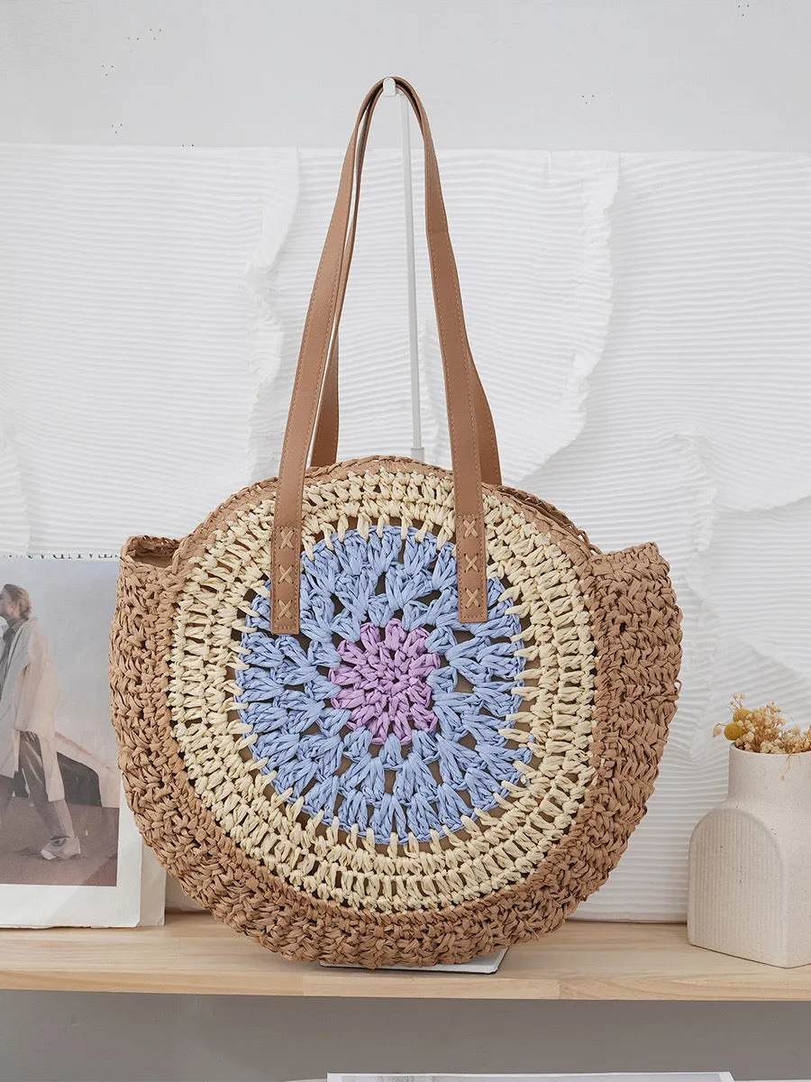6-Color Adjustable 42cm Woven Bag Cotton x International shipping 25cm Large Tote Beach – | Bag Rope Shoulder Handmade Strap Hurry now