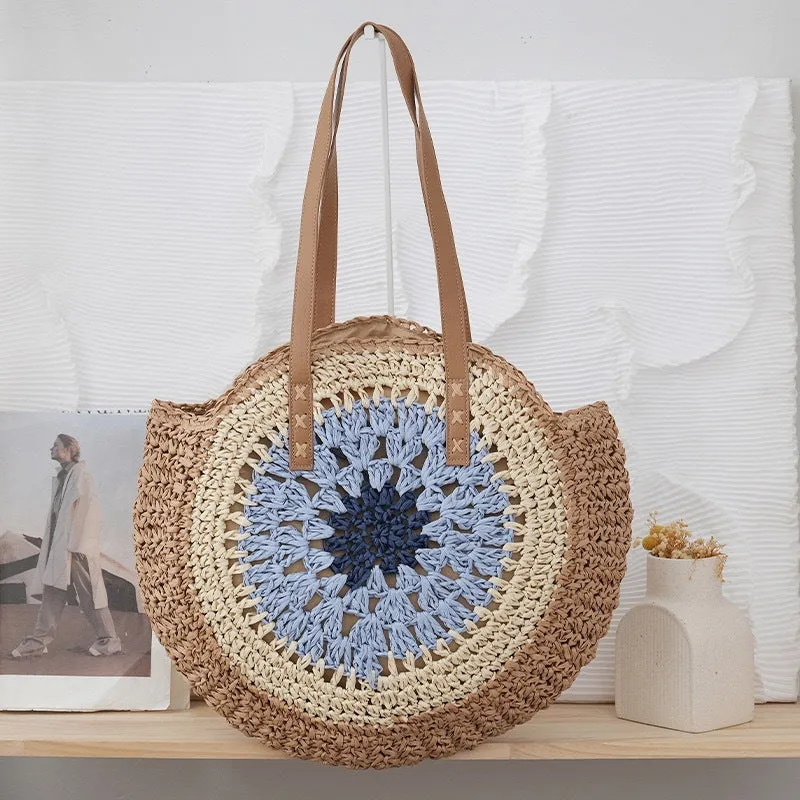 6-Color Adjustable 42cm Woven Bag Cotton x International shipping 25cm Large Tote Beach – | Bag Rope Shoulder Handmade Strap Hurry now