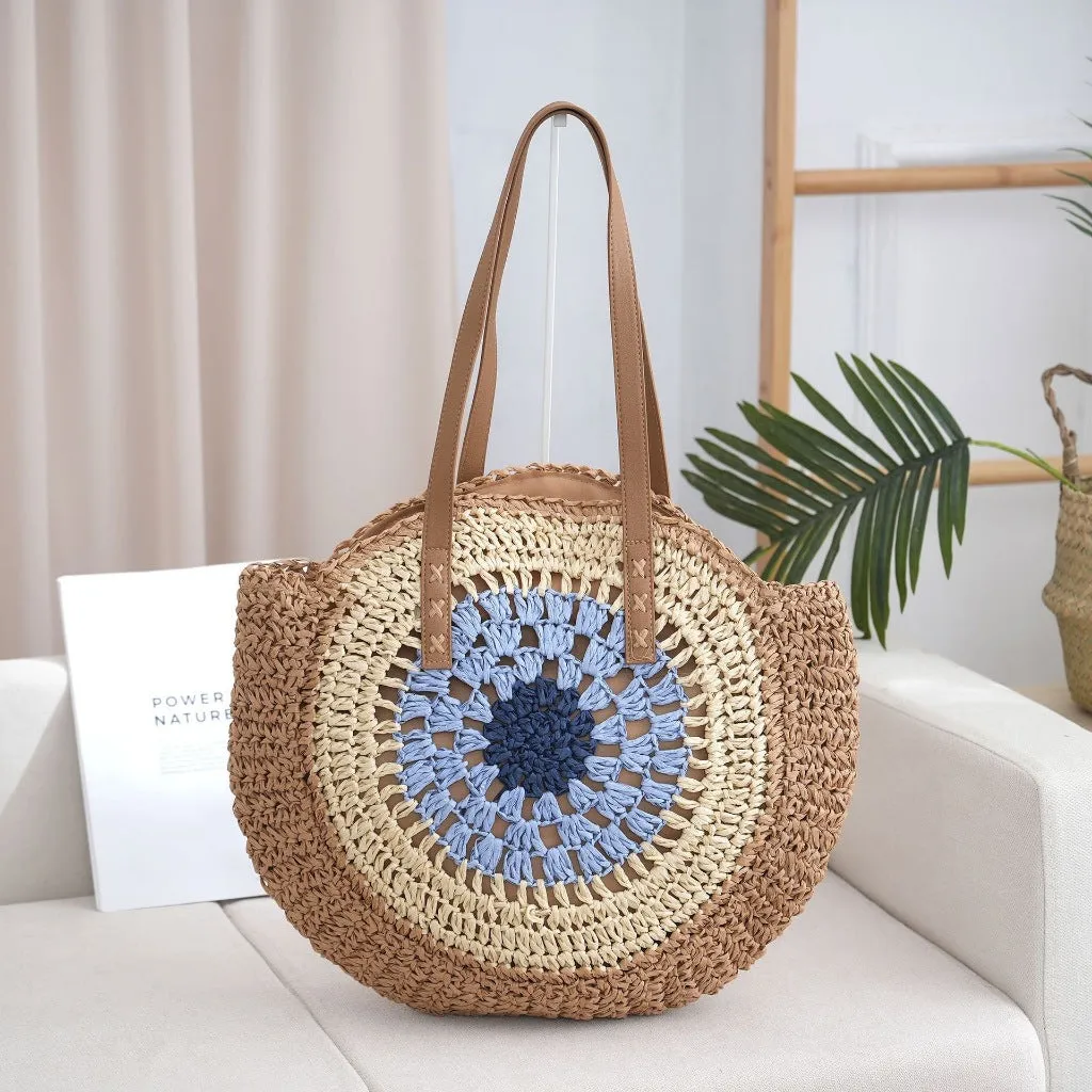 6-Color Adjustable 42cm Woven Bag Cotton x International shipping 25cm Large Tote Beach – | Bag Rope Shoulder Handmade Strap Hurry now