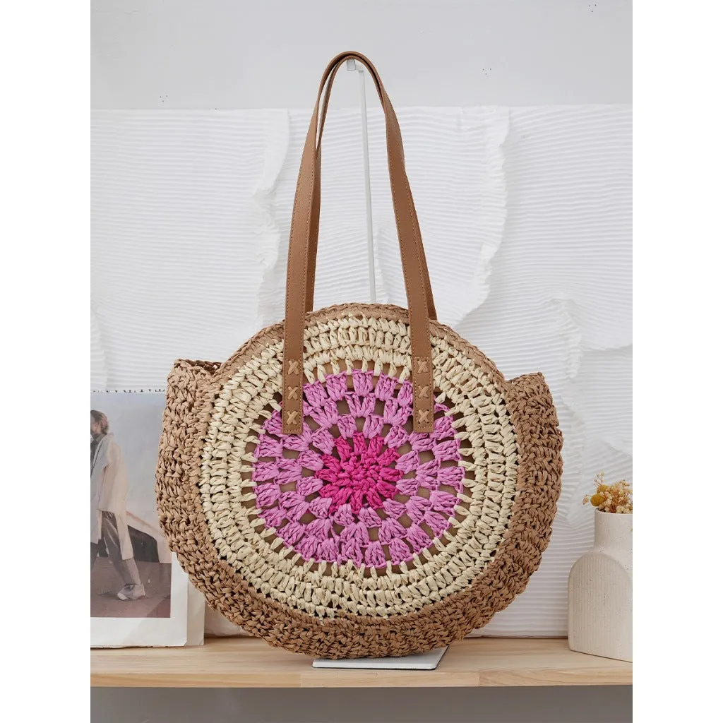 6-Color Adjustable 42cm Woven Bag Cotton x International shipping 25cm Large Tote Beach – | Bag Rope Shoulder Handmade Strap Hurry now