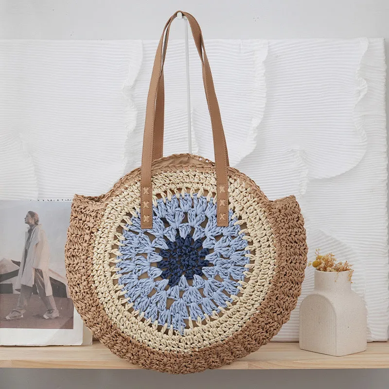6-Color Adjustable 42cm Woven Bag Cotton x International shipping 25cm Large Tote Beach – | Bag Rope Shoulder Handmade Strap Hurry now