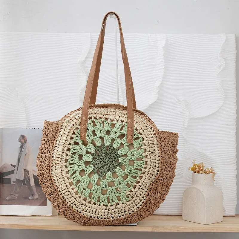 6-Color Adjustable 42cm Woven Bag Cotton x International shipping 25cm Large Tote Beach – | Bag Rope Shoulder Handmade Strap Hurry now