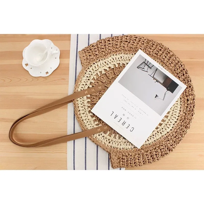 6-Color Adjustable 42cm Woven Bag Cotton x International shipping 25cm Large Tote Beach – | Bag Rope Shoulder Handmade Strap Hurry now