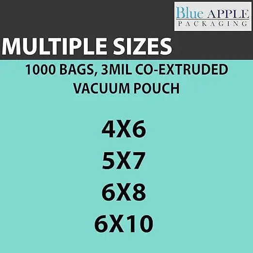 6X10 inches Vacuum Seal Bags for Food Packaging 3 Mil Co-Extruded