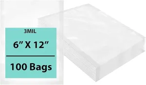 6X12 inches Vacuum Seal Bags for Food Packaging 3 Mil Co-Extruded