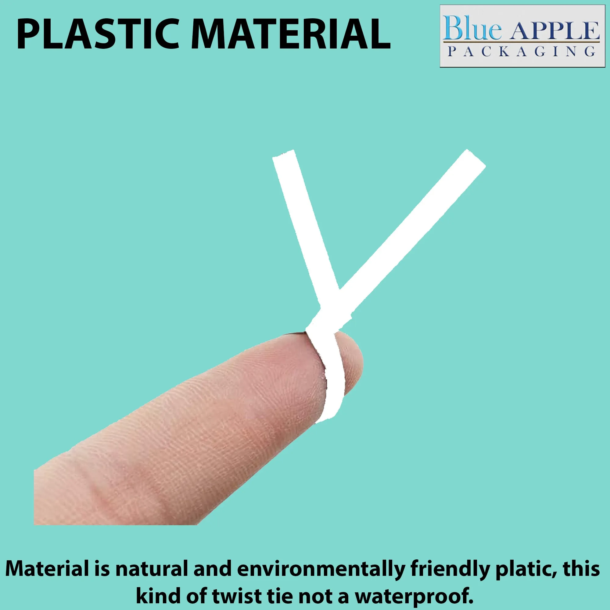 7 Inch Pre-cut Blue Plastic Twist Ties for Bags
