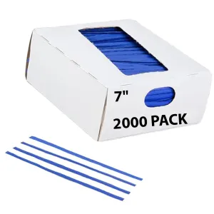 7 Inch Pre-cut Blue Plastic Twist Ties for Bags