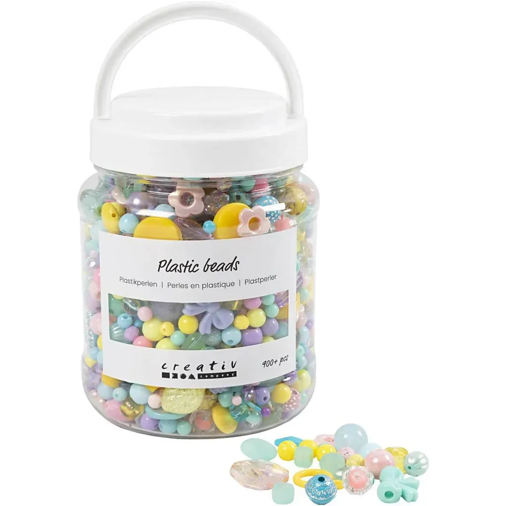 700ml Tub Colorful Plastic Beads for Jewellery Making – Easy to Thread & Fun for Kids & Adults