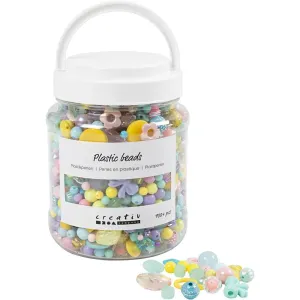 700ml Tub Colorful Plastic Beads for Jewellery Making – Easy to Thread & Fun for Kids & Adults