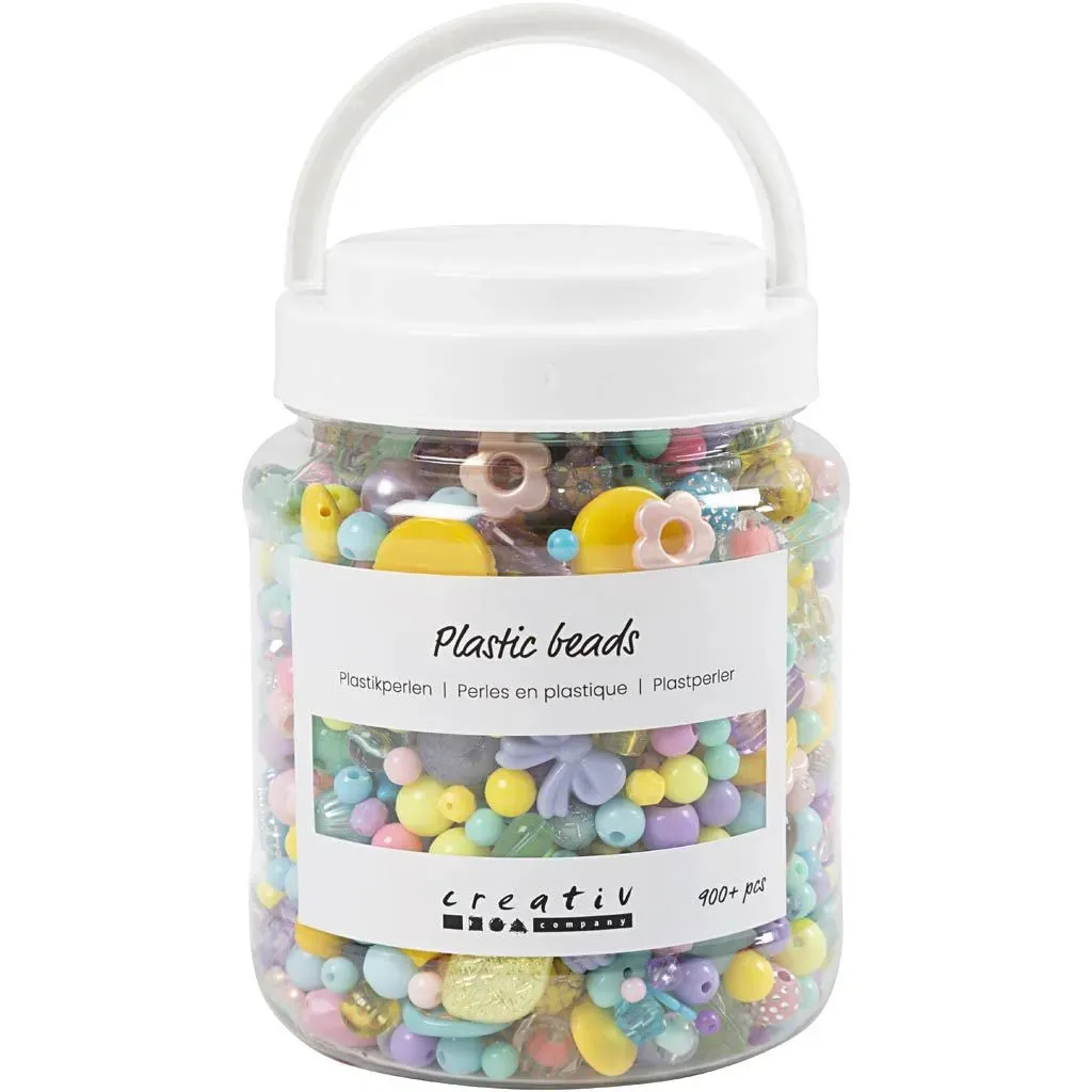 700ml Tub Colorful Plastic Beads for Jewellery Making – Easy to Thread & Fun for Kids & Adults