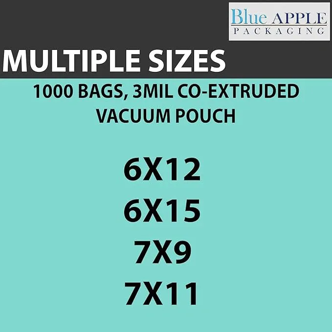 7X9 inches Vacuum Seal Bags for Food Packaging 3 Mil Co-Extruded
