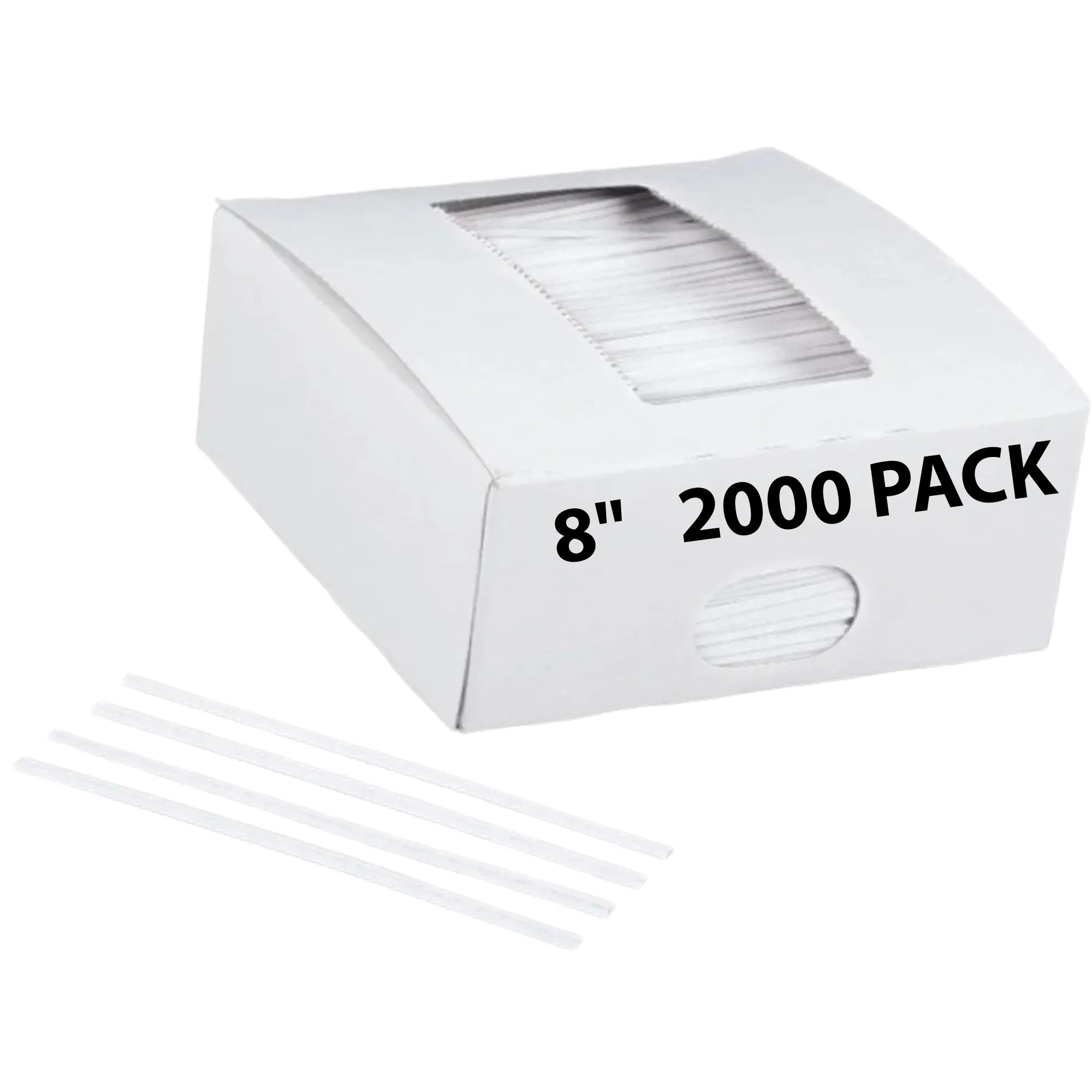 8 Inch Pre-cut White Plastic Twist Ties for Bags