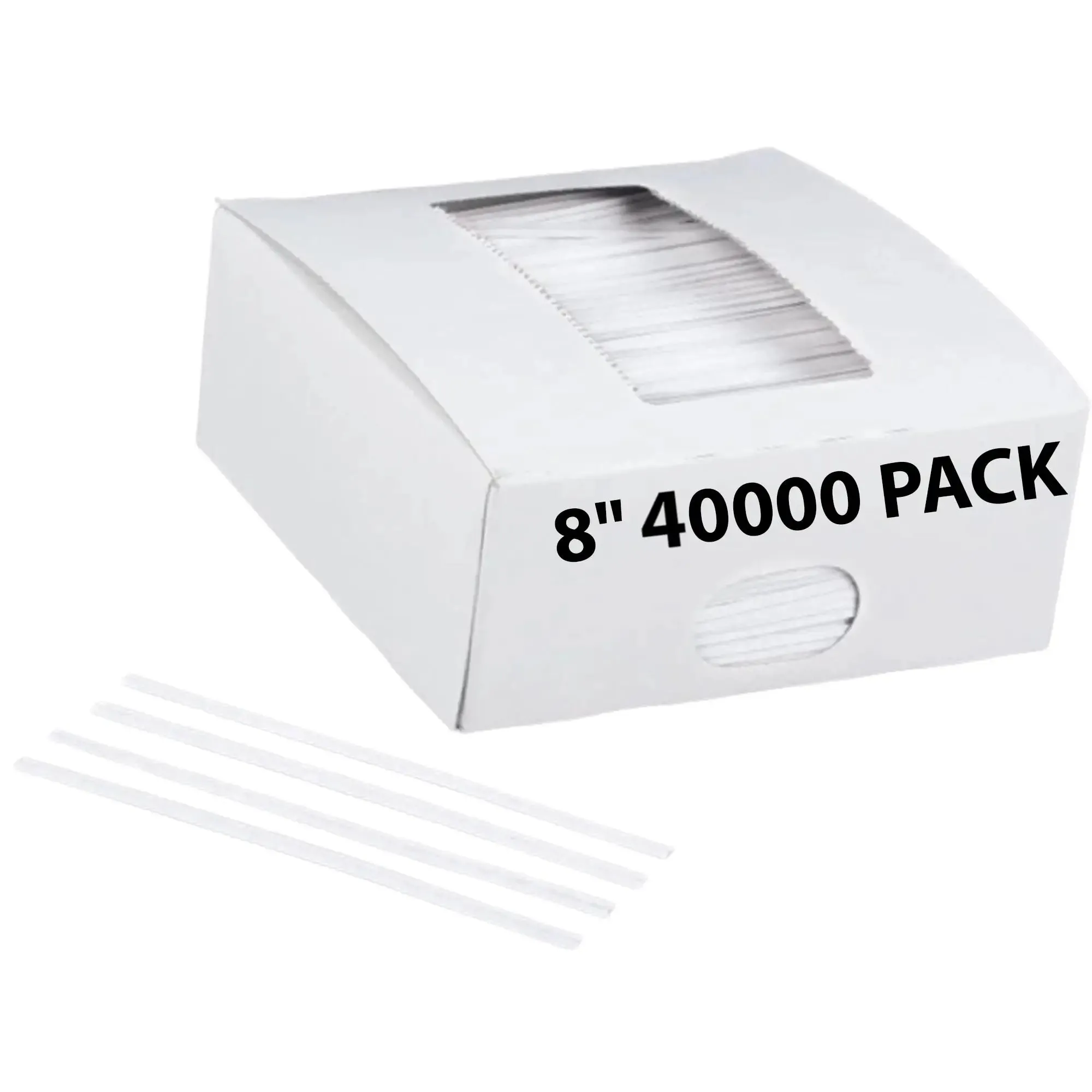 8 Inch Pre-cut White Plastic Twist Ties for Bags