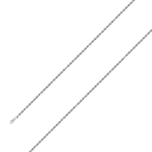 925 Sterling 2.5mm Silver Rhodium Plated Rope Chain Size- 9"
