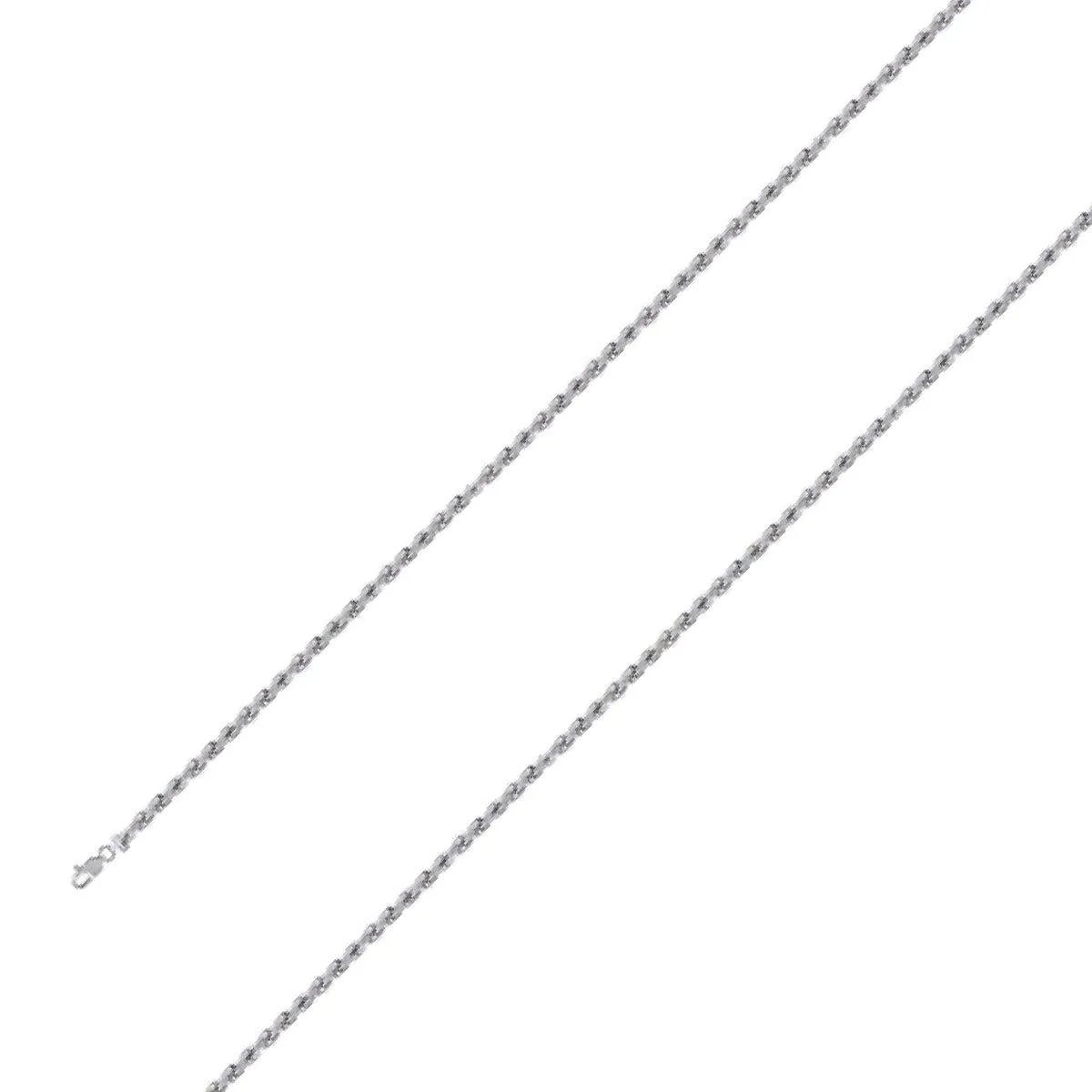 925 Sterling 2.5mm Silver Rhodium Plated Rope Chain Size- 9"