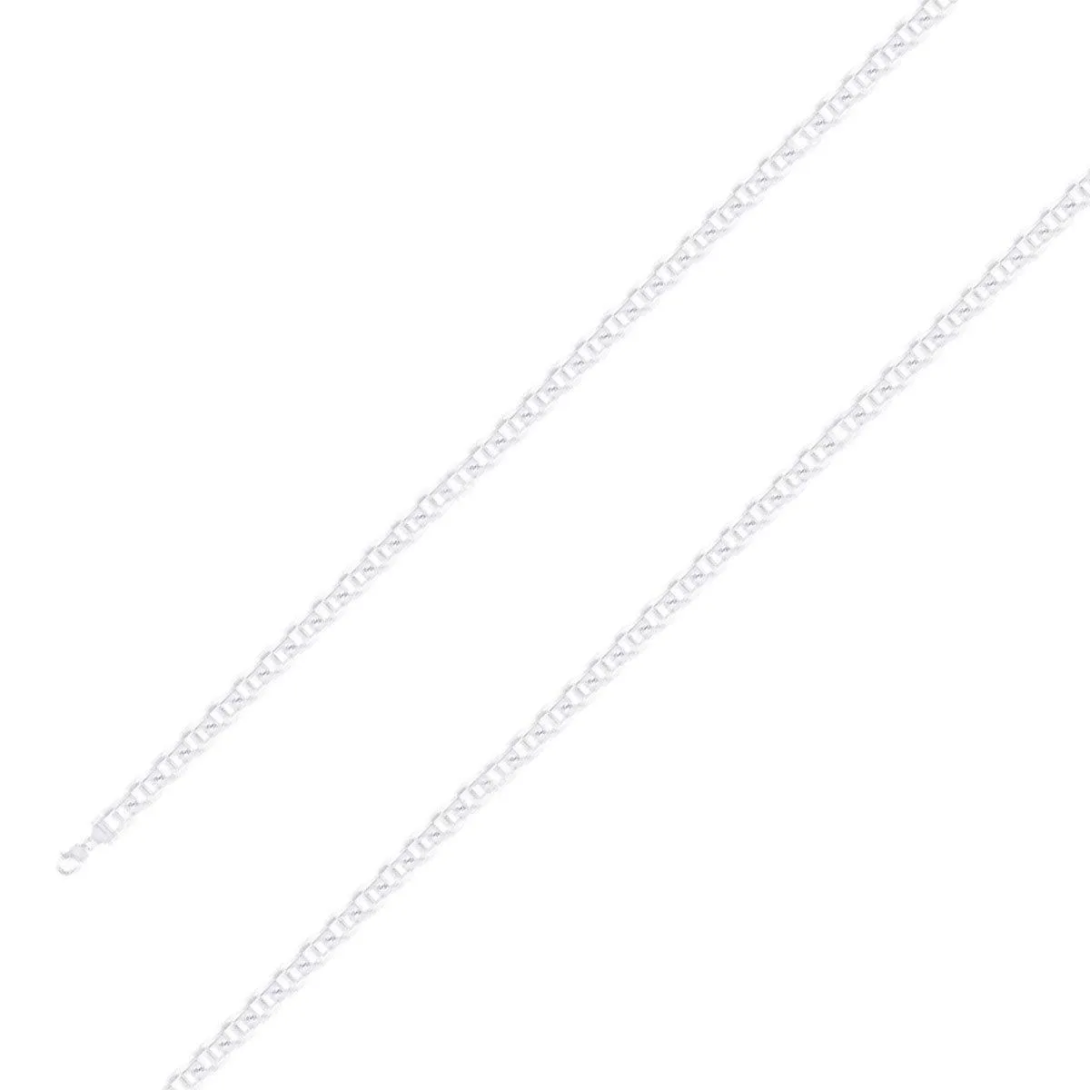 925 Sterling 4mm Silver Classic Mariner Chain Size- 9"