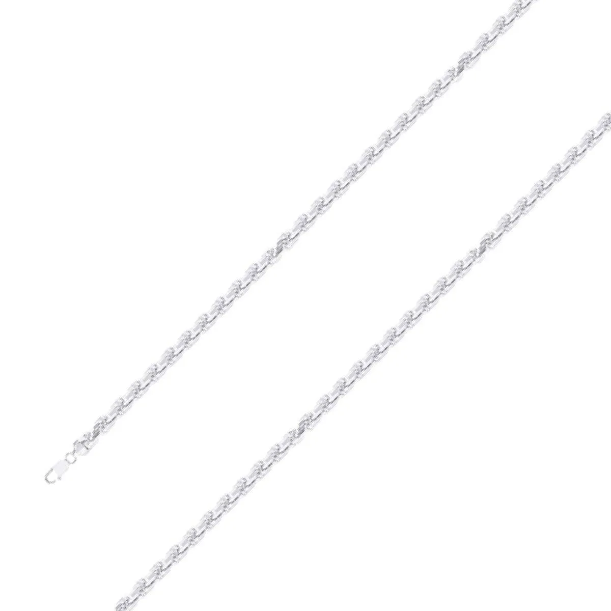 925 Sterling 4mm Silver Rope Chain Size- 8"