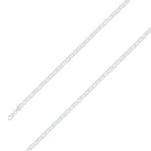 925 Sterling 5mm Silver Diamond Cut Mariner Chain Size- 9"