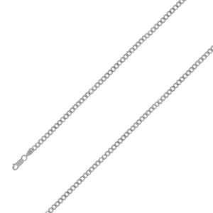 925 Sterling 5mm Silver Rhodium Plated Cuban Chain Size- 9"