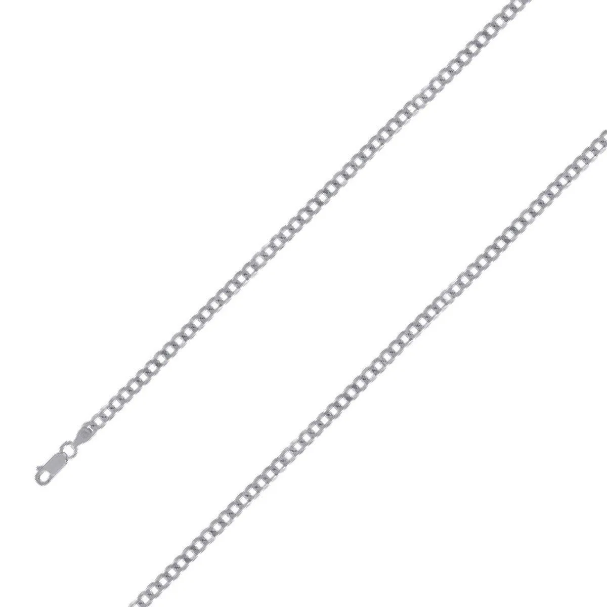 925 Sterling 5mm Silver Rhodium Plated Cuban Chain Size- 9"