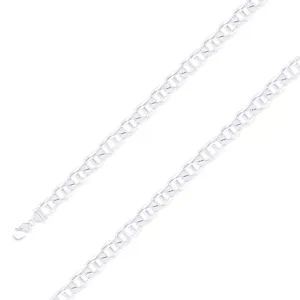 925 Sterling 9.5mm Silver Classic Mariner Chain Size- 7"