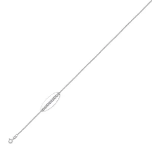 925 Sterling Silver 1.4mm Rhodium Plated Pendant Bracelet  10" Unisex