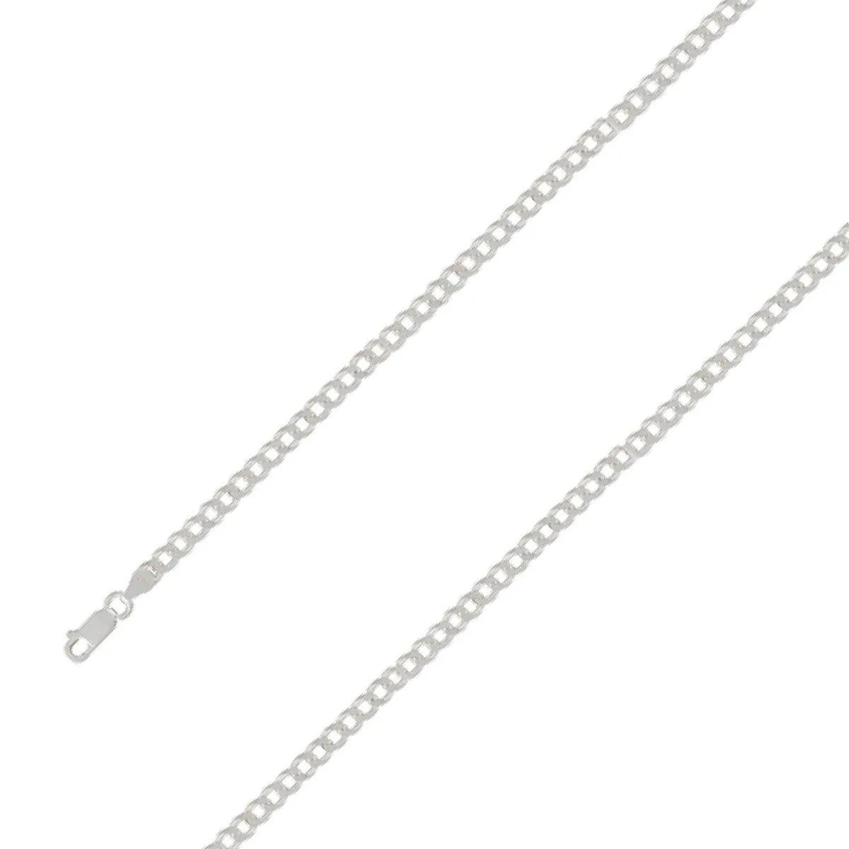 925 Sterling Silver 5mm E-Coated Classic Cuban Chain Size- 8"