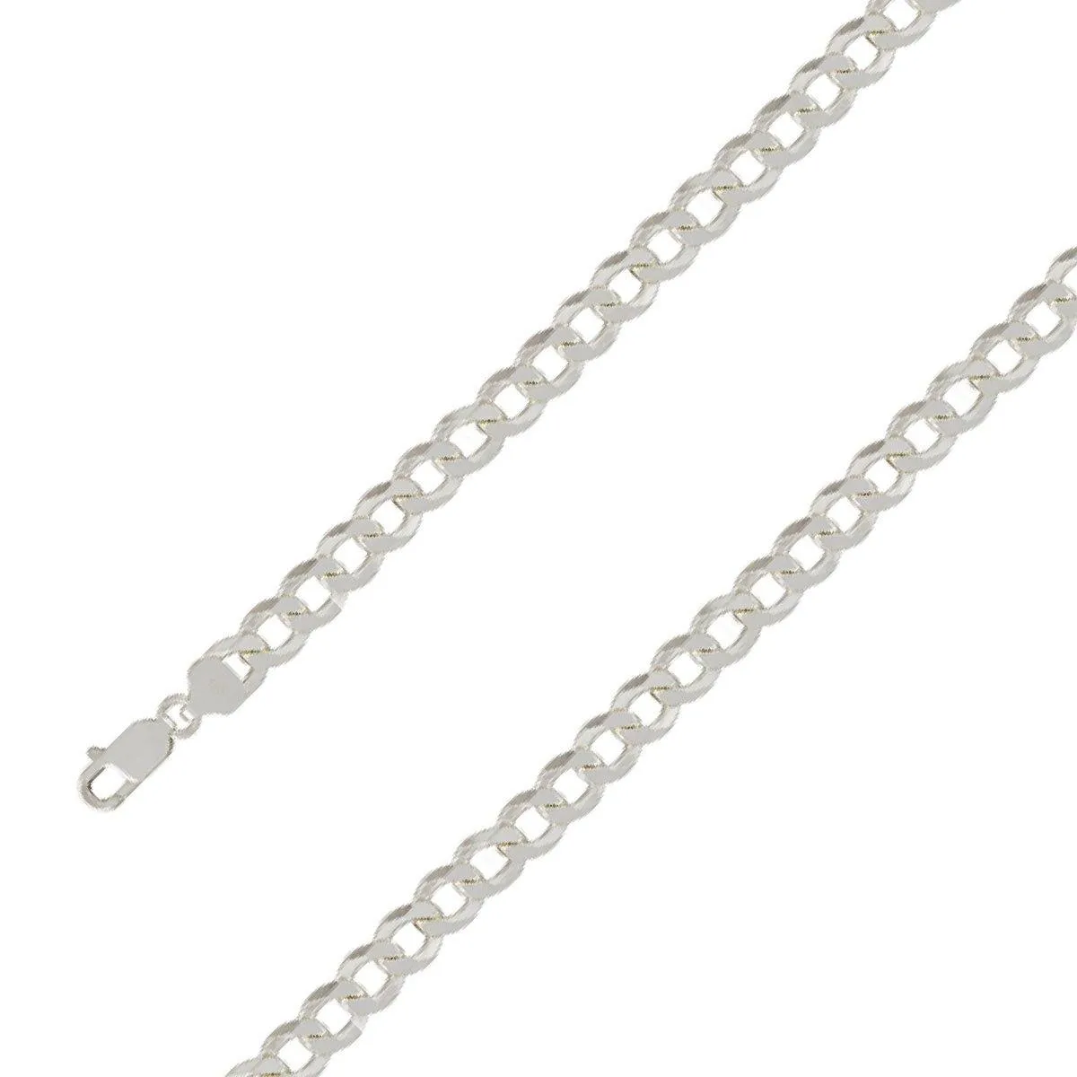 925 Sterling Silver 9.5mm E-Coated Classic Cuban Chain Size- 7"