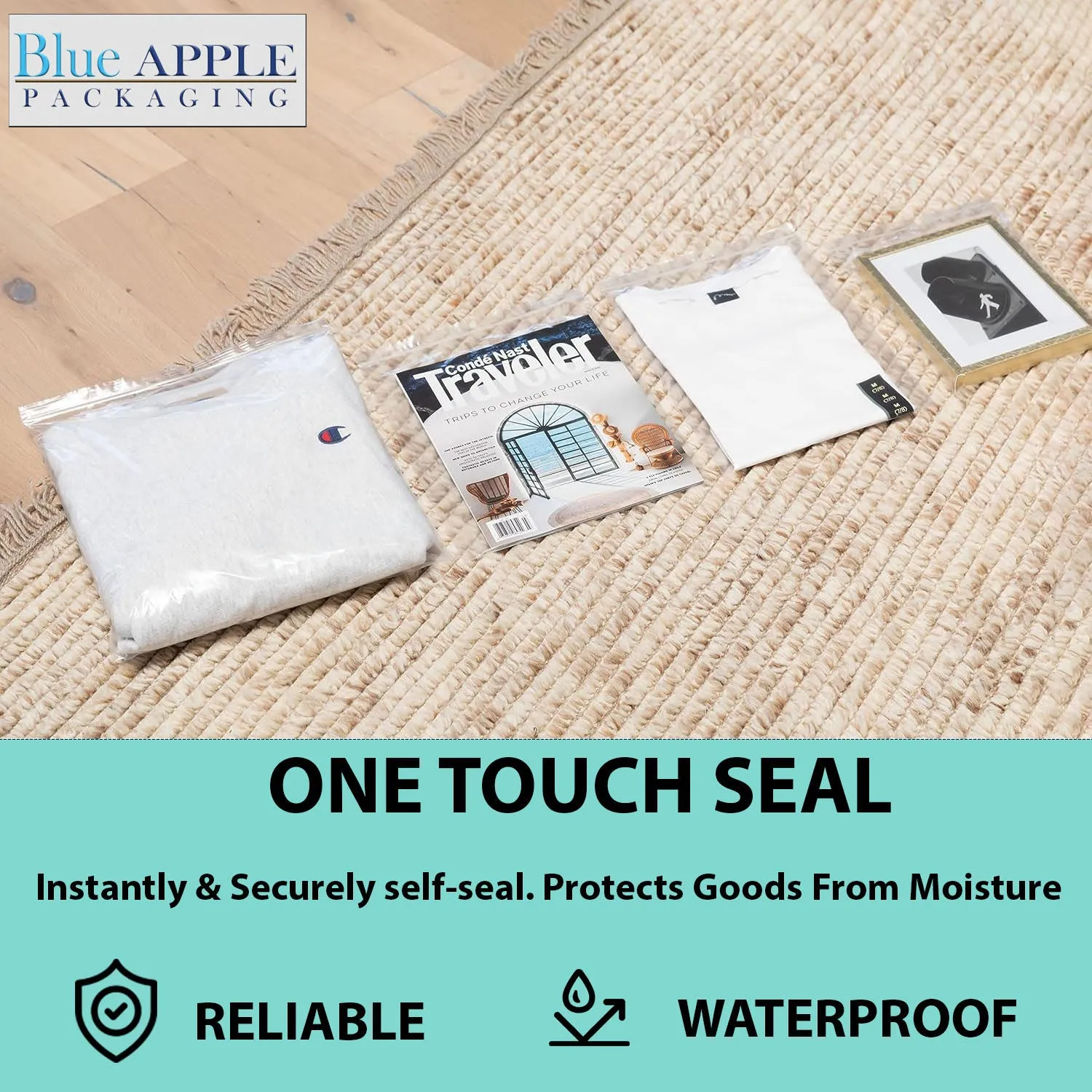 9X12 inches Reclosable Poly Bags with Hang Hole 4 Mil (LDPE) Single Track Zipper