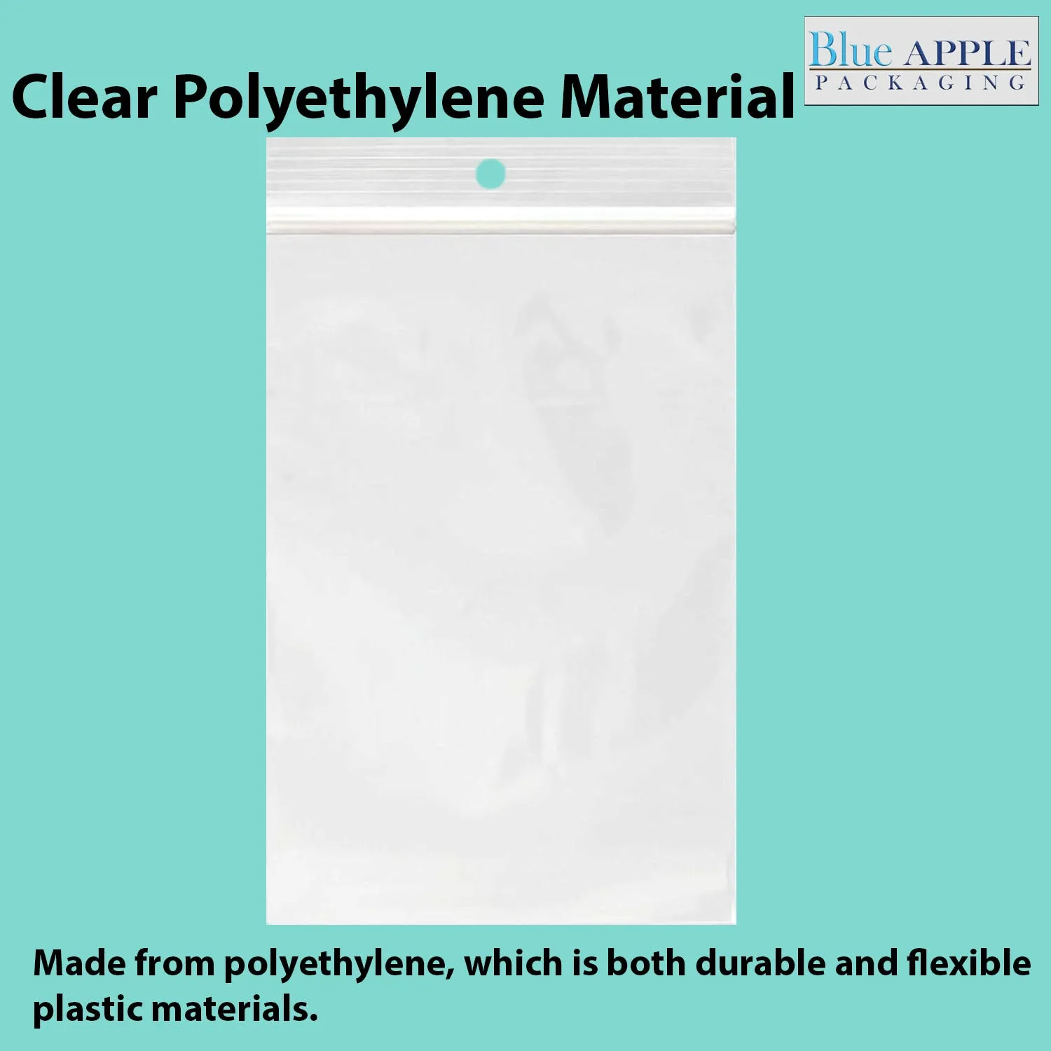 9X12 inches Reclosable Poly Bags with Hang Hole 4 Mil (LDPE) Single Track Zipper