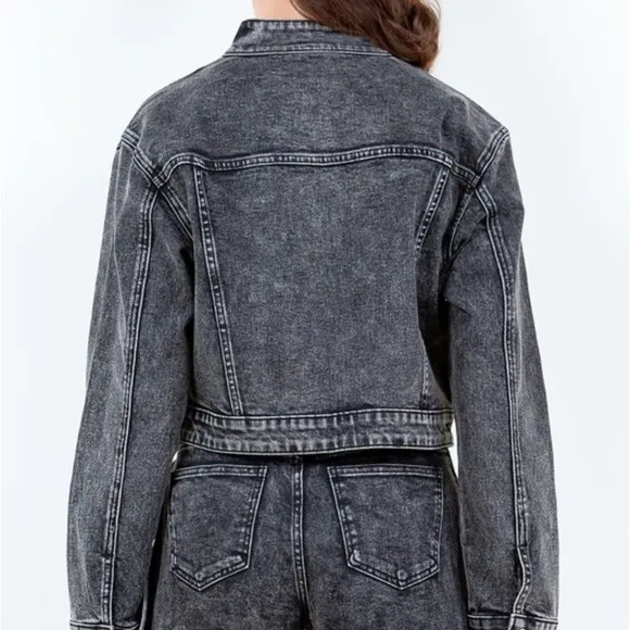 ACID WASH DENIM RIDER JACKET