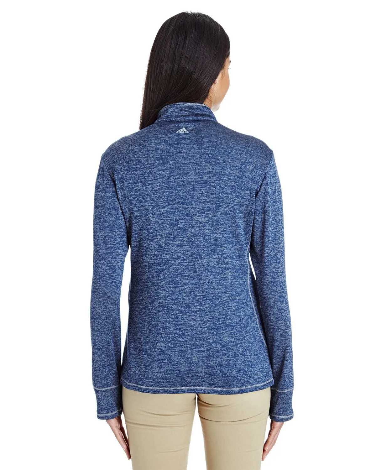 adidas Golf Ladies' 3-Stripes Heather Quarter-Zip A285 COL ROYAL MELANG