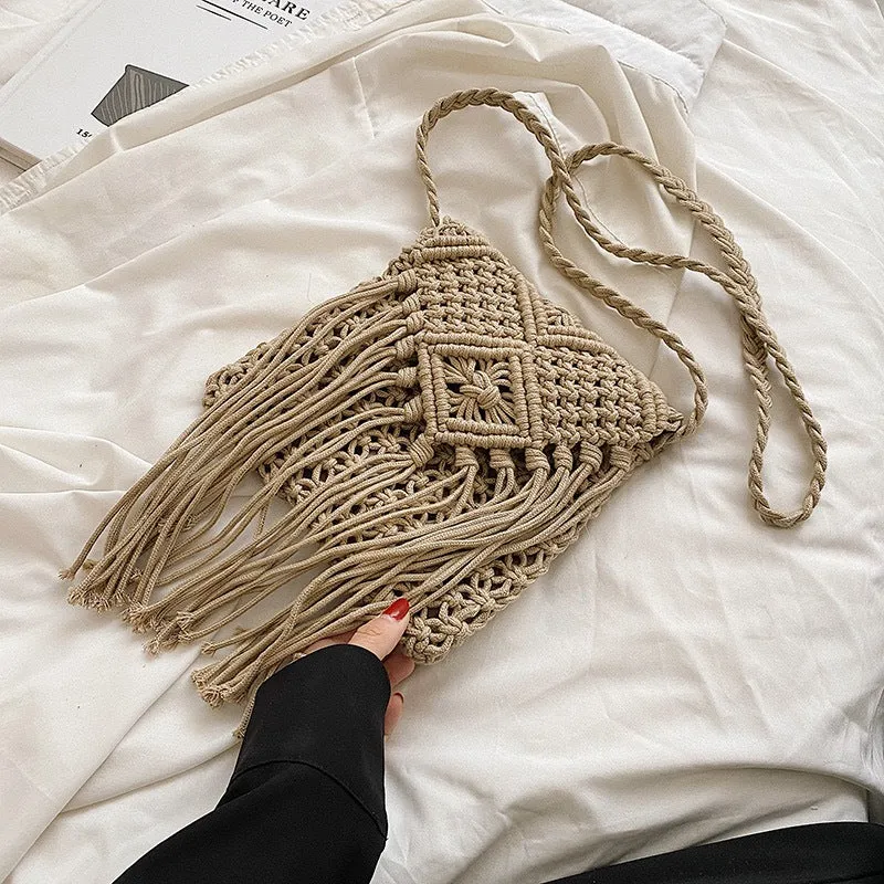 Affordable Approx. Shoulder with | – Square Long 18cm Boho Strap x &amp; Woven Tote Smooth transaction Worldwide shipping Bag Beach 50cm 17cm Strap