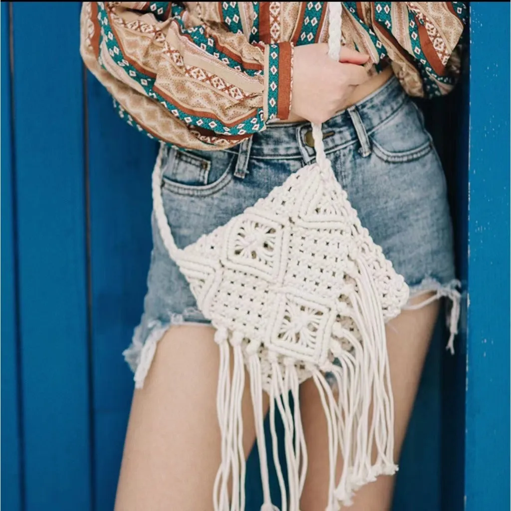 Affordable Approx. Shoulder with | – Square Long 18cm Boho Strap x &amp; Woven Tote Smooth transaction Worldwide shipping Bag Beach 50cm 17cm Strap