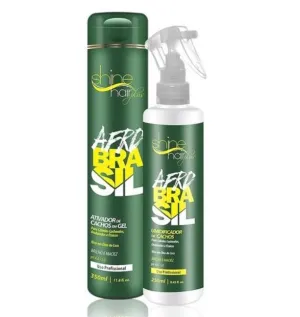 Afro Brasil Curls Shine Softness Maintenance Treatment Kit 2 Itens - Shine Hair