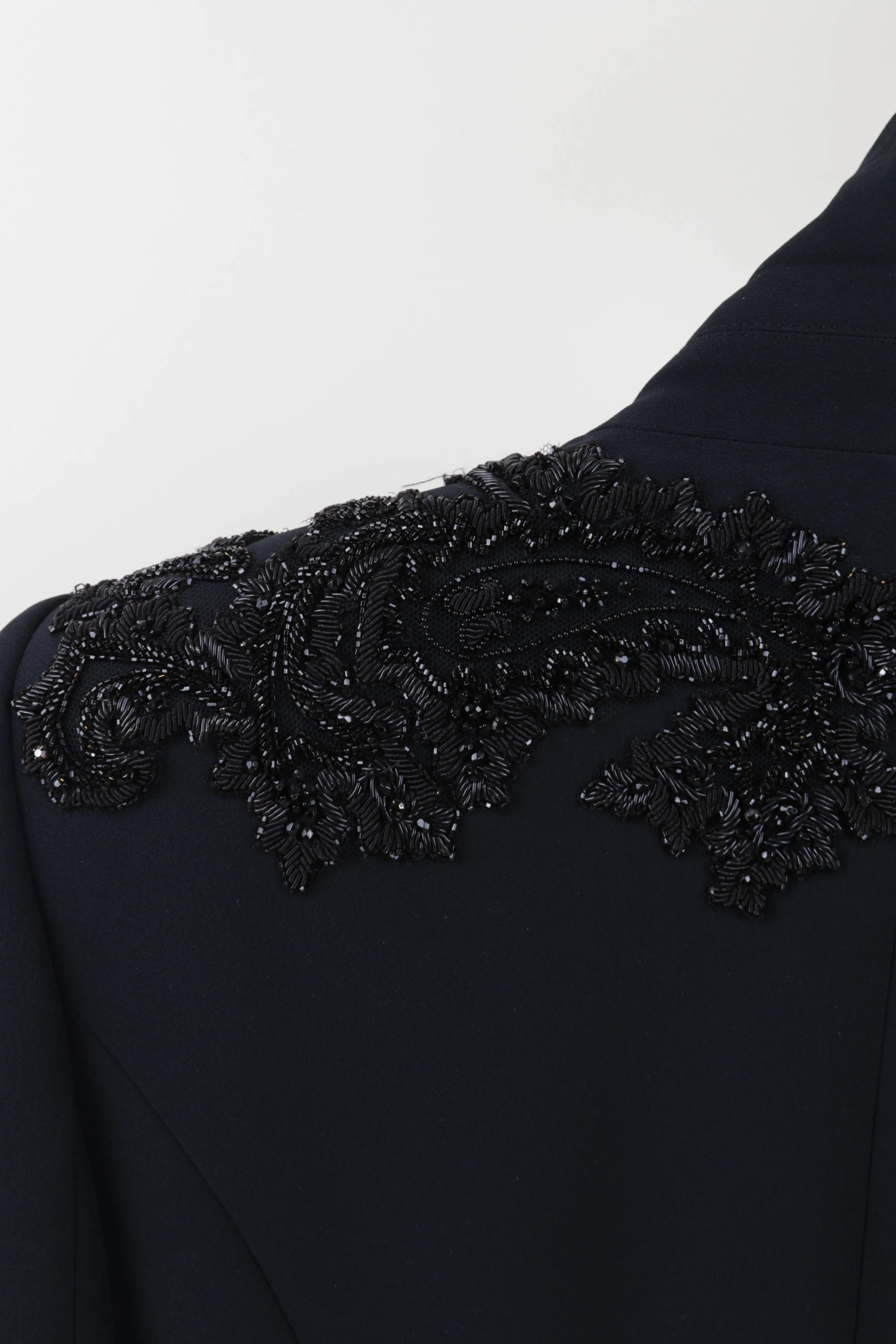 Alexander McQueen Beaded Single Breasted Black Blazer