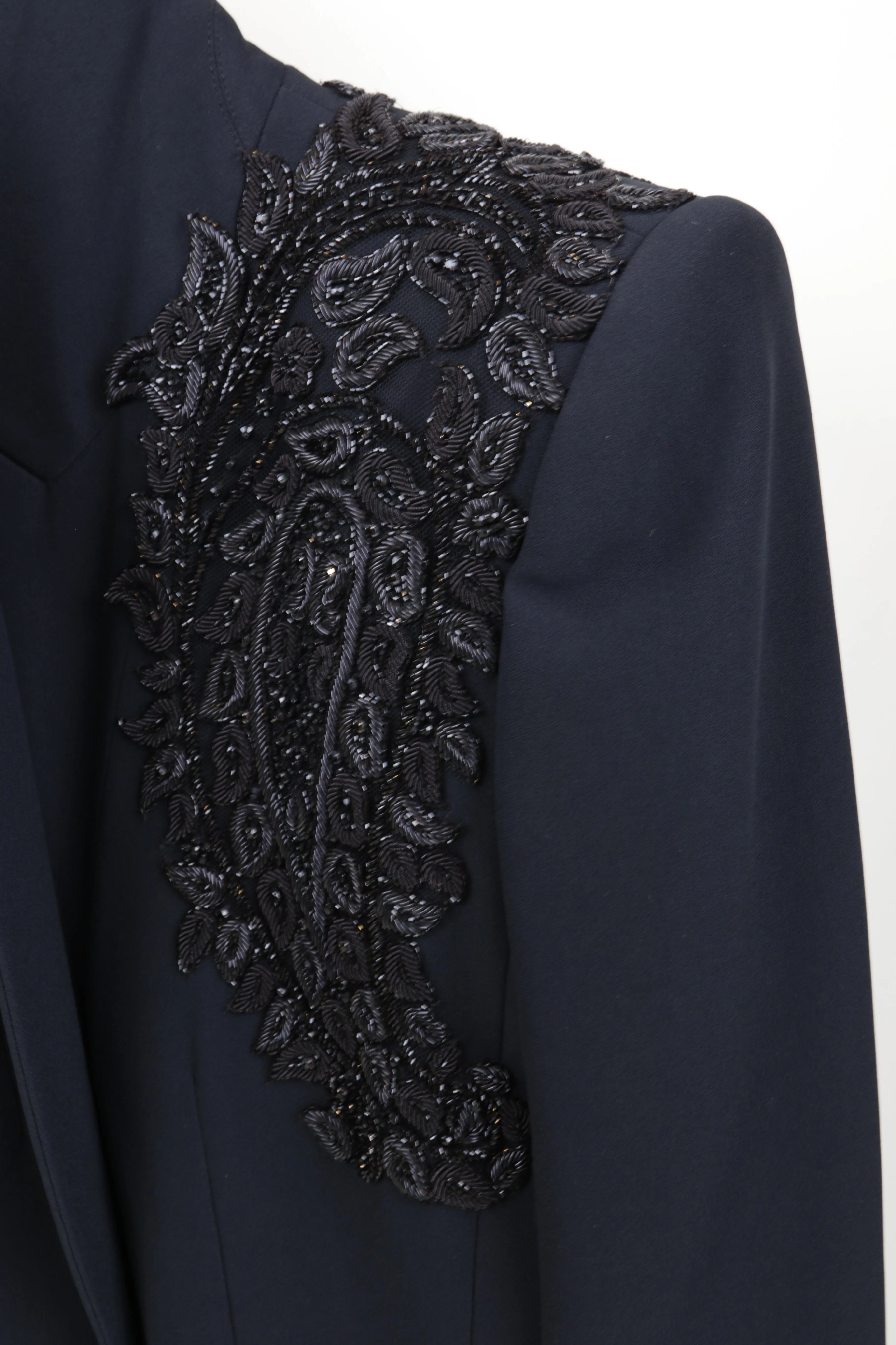 Alexander McQueen Beaded Single Breasted Black Blazer