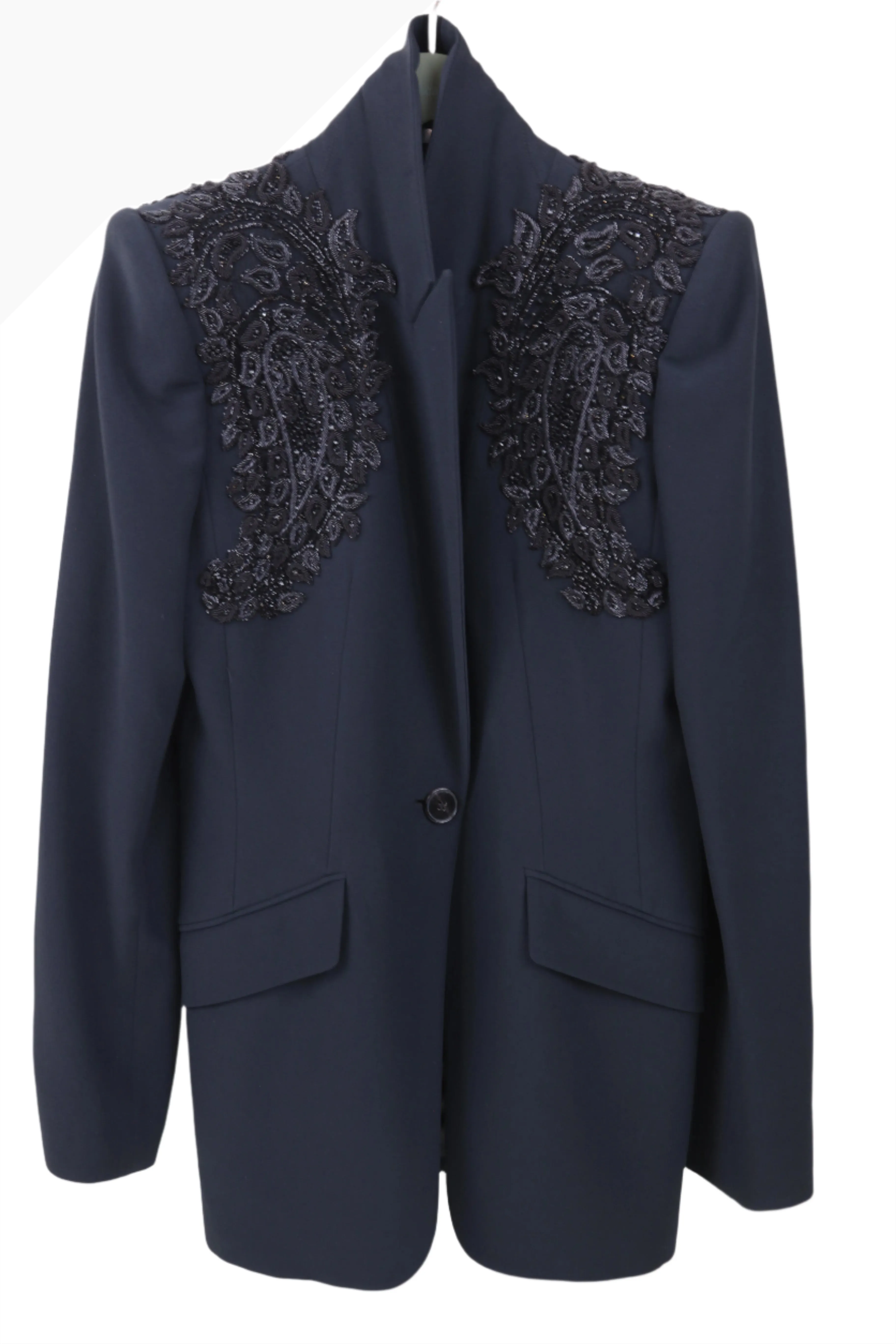 Alexander McQueen Beaded Single Breasted Black Blazer