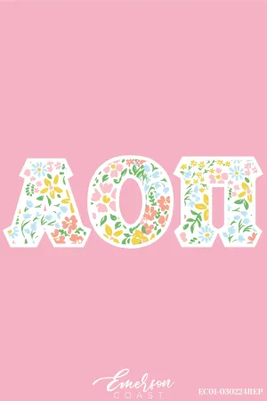 Alpha O Floral Greek Letters Recruitment Tee